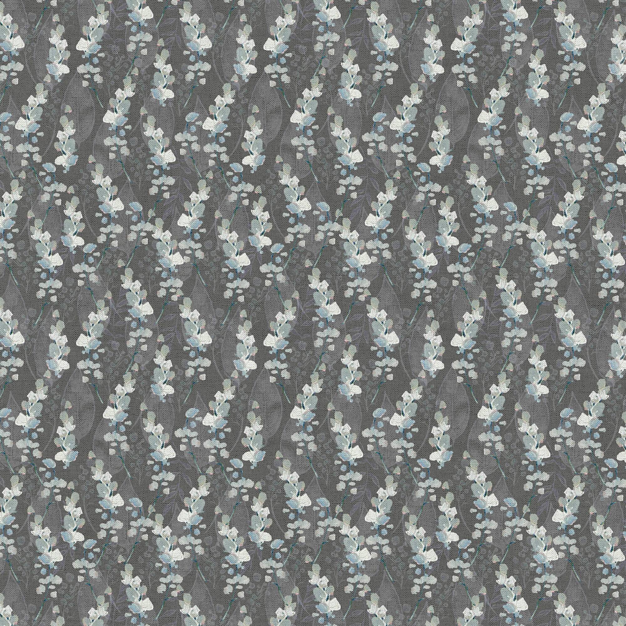 Fabric Editions Gray Motini Vines Cotton Fabric